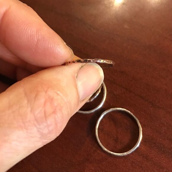 Ring, Stacking Sterling & Copper rings (5) NEW, Handmade - Picture 5 of 5